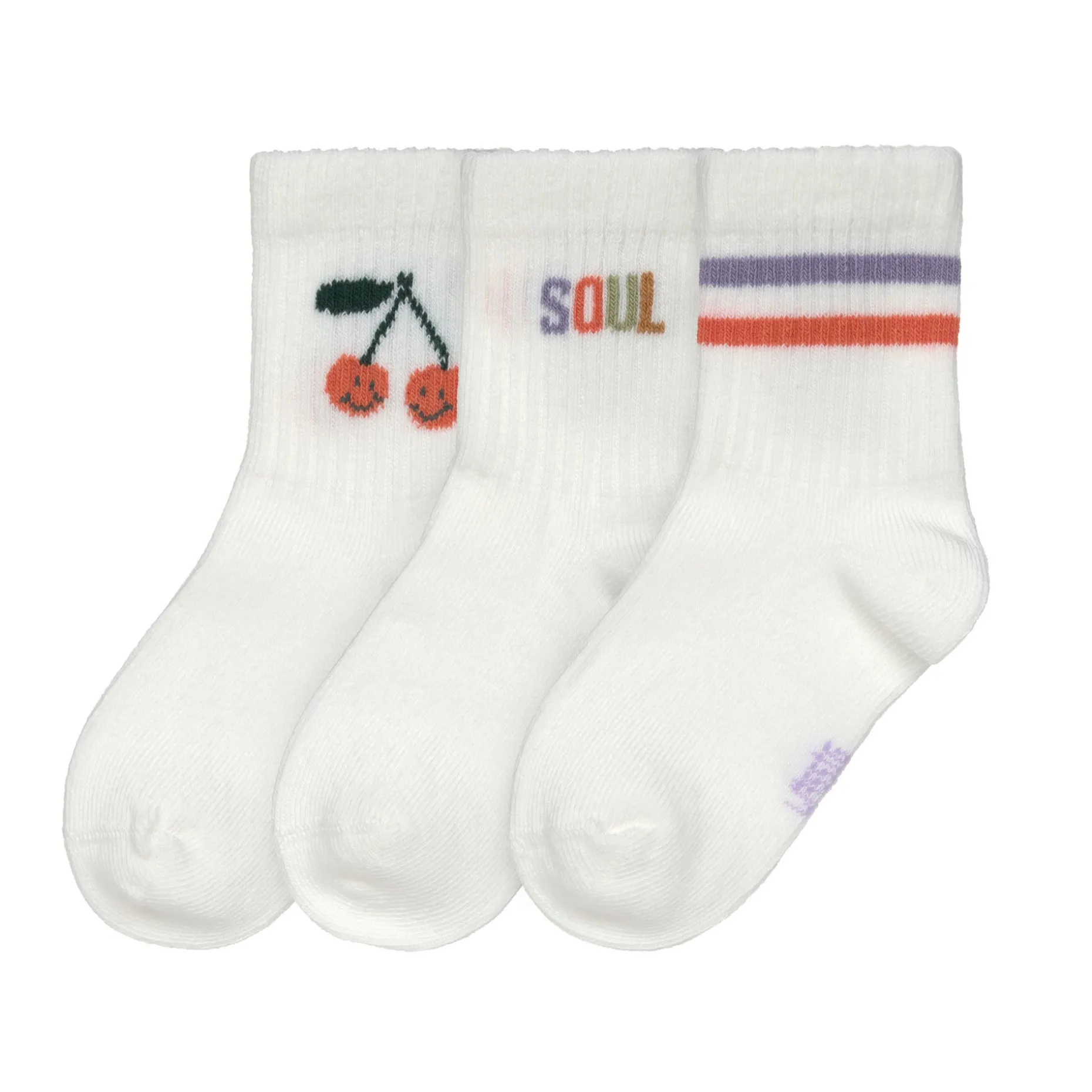 Tennissocken Kinder 3er-Set - Little Gang, Kirsche