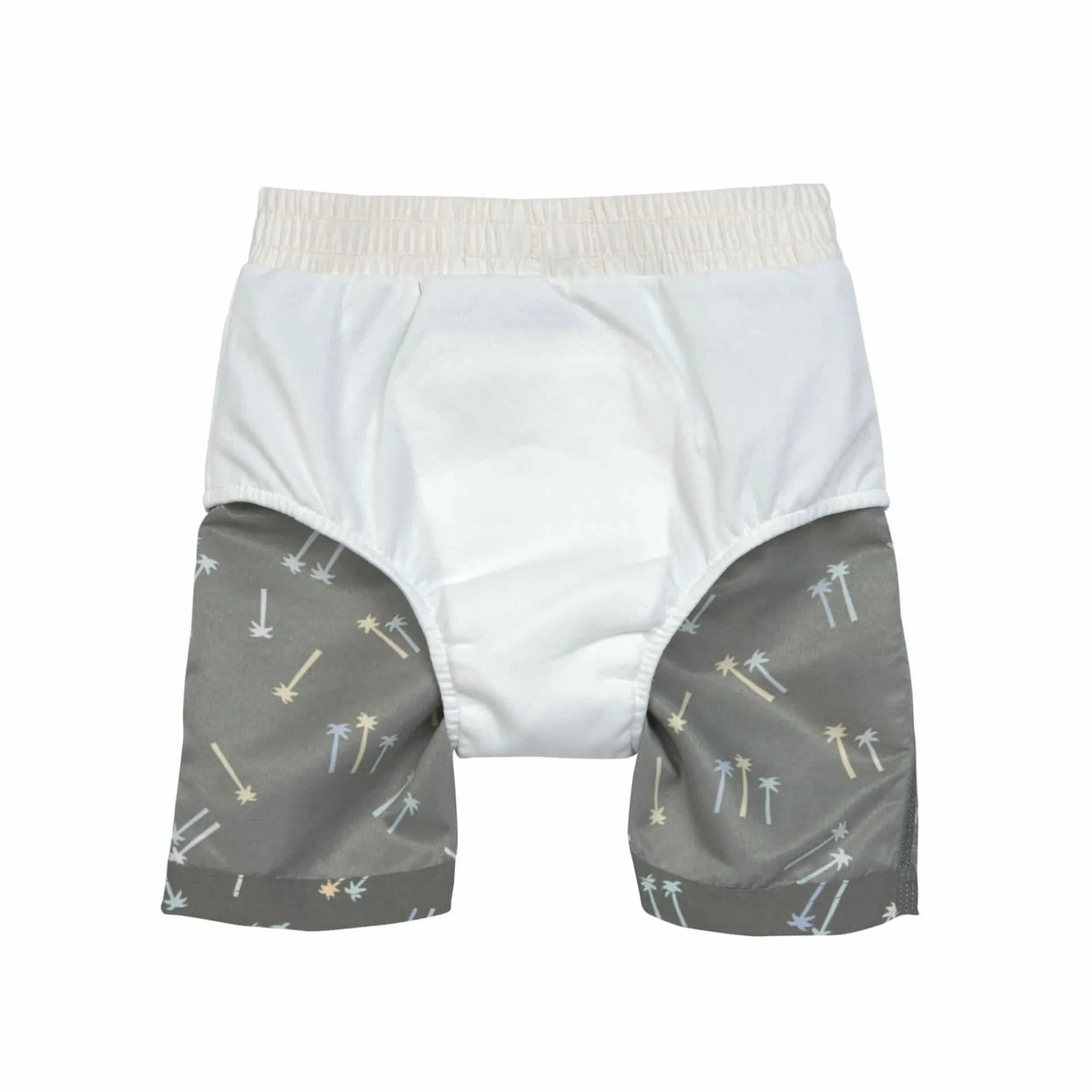 UV Badehose Baby (mit Windel) - Palmen, Oliv