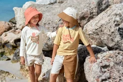 UV Badehose Kinder, Braun Weiß