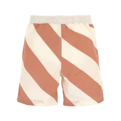 UV Badehose Kinder (mit Windel) - Streifen, Braun Weiß