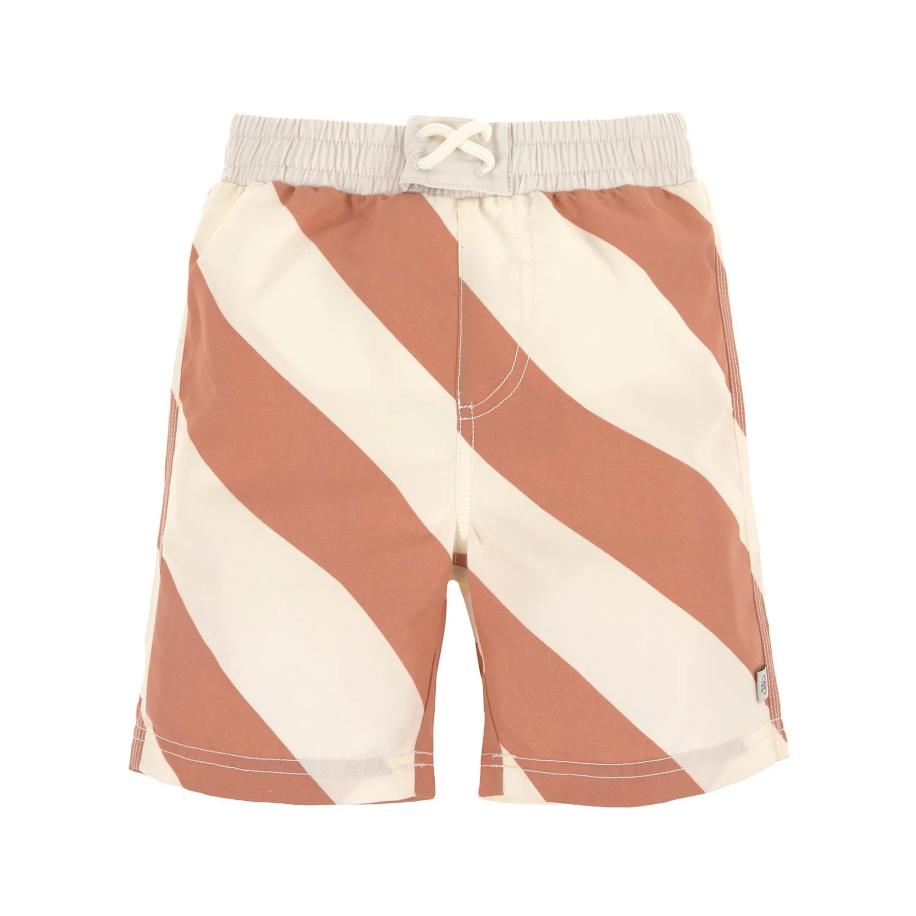 UV Badehose Kinder (mit Windel) - Streifen, Braun Weiß