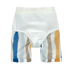 UV Badehose Kinder (mit Windel) - Wellen, Blau Weiß