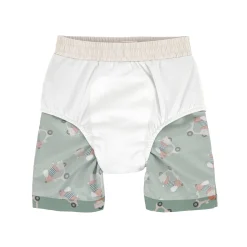 UV Badehose Kinder (mit Windel) - Hund, Grün