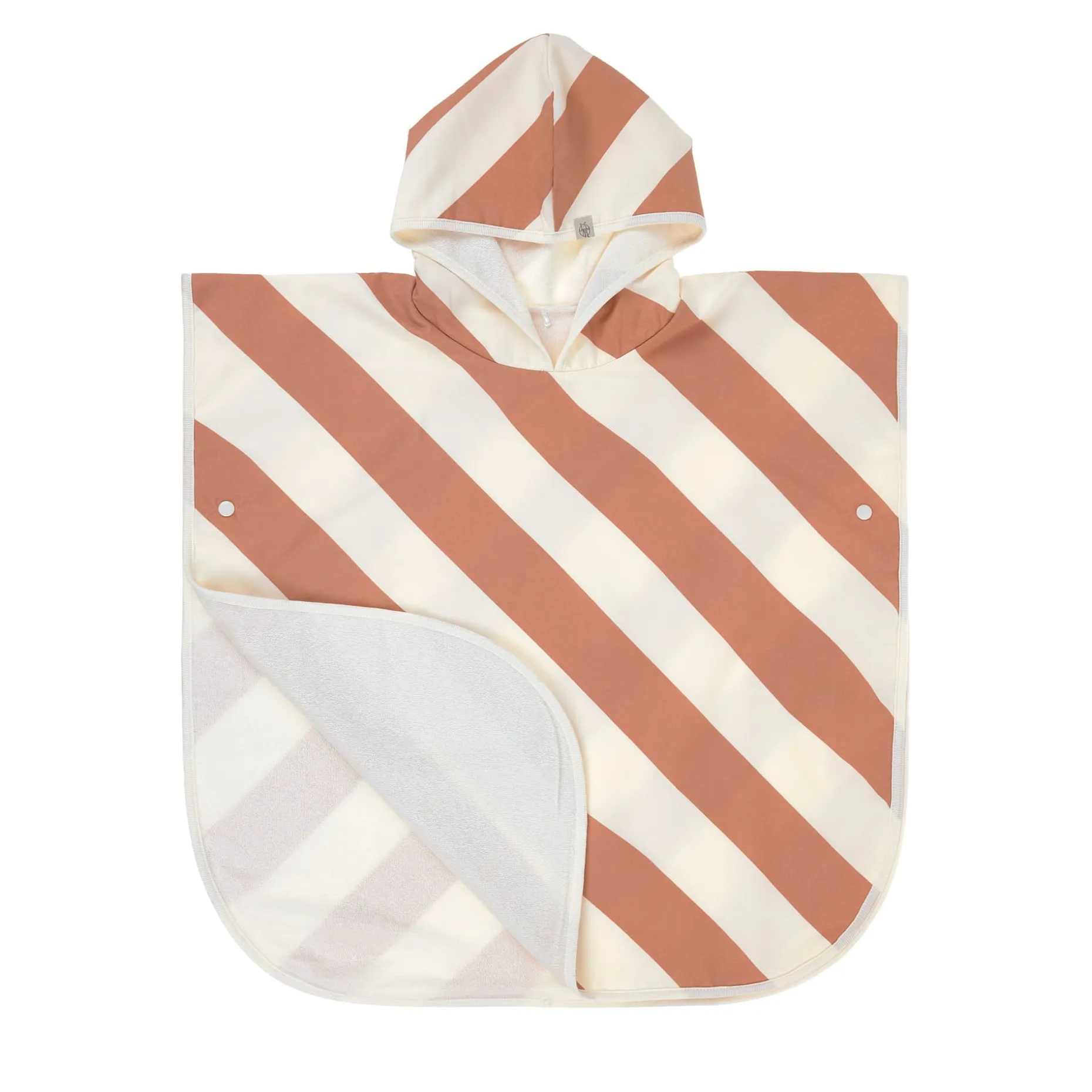 UV Badeponcho Kinder - Streifen, Braun Weiß