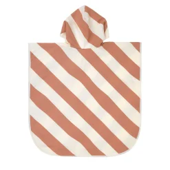 UV Badeponcho Kinder - Streifen, Braun Weiß