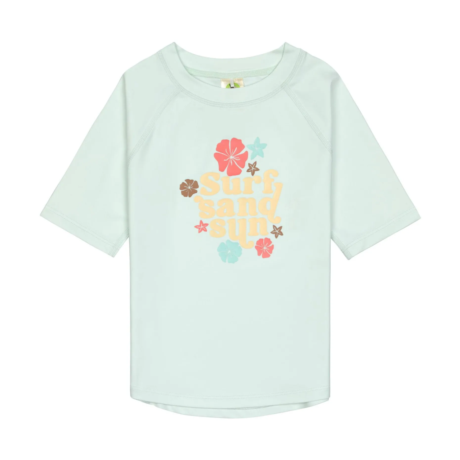 UV Shirt Kinder Kurzarm - Blumen, Mint