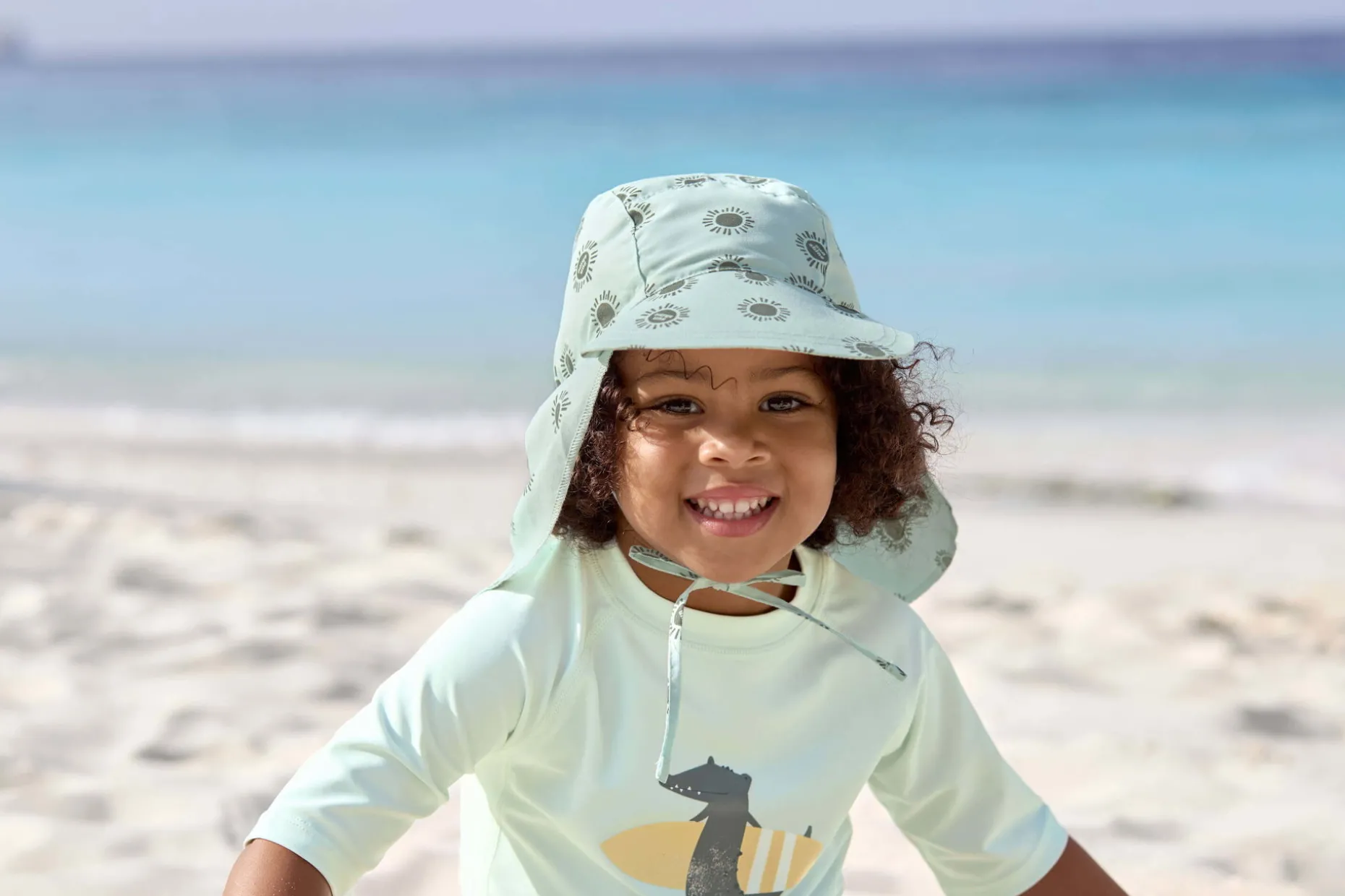 UV Shirt Kinder Kurzarm - Krokodil, Mint