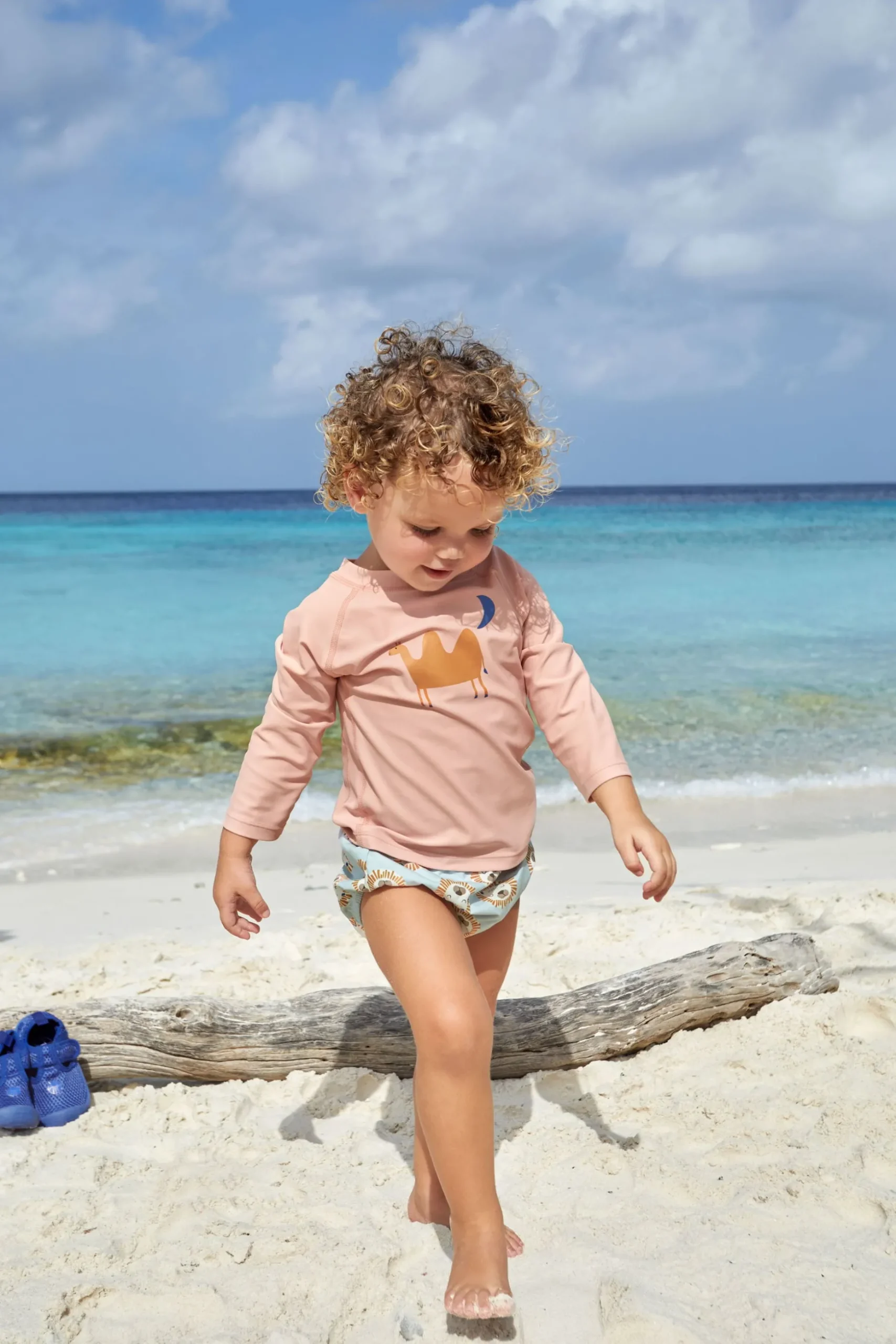UV Shirt Kinder Langarm - Kamel, Rosa