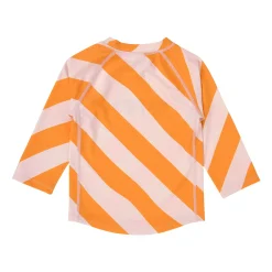 UV Shirt Kinder Langarm - Streifen, Rosa Orange