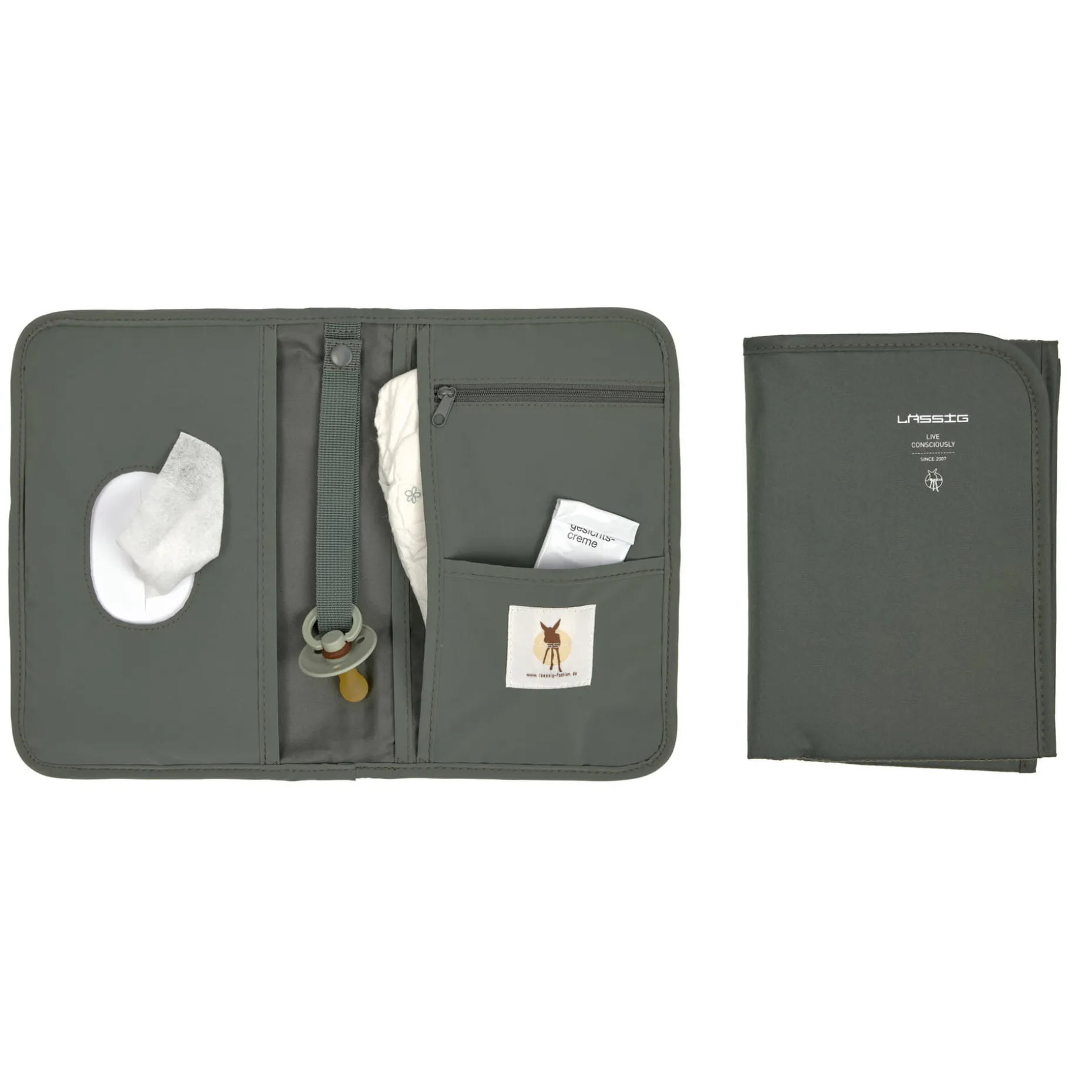 Windeltasche - kleine Wickeltasche, Olive